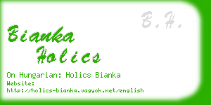 bianka holics business card